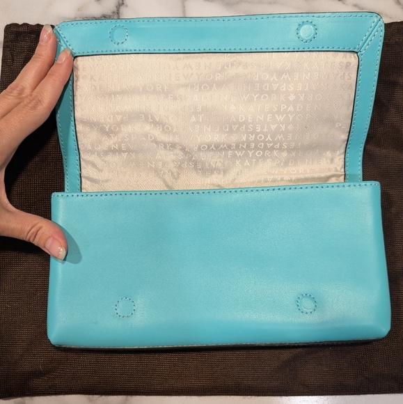 Kate Spade turquoise clutch - Picture 8 of 12